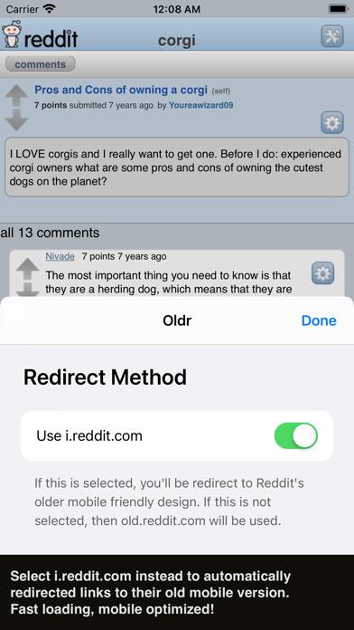 Oldr Redirect for Reddit App screenshot #3