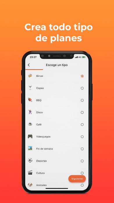 Hangeo: planes, amigos, fiesta Captura de pantalla de la aplicación