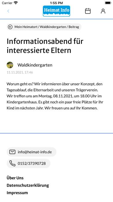 Heimat-Info App-Screenshot