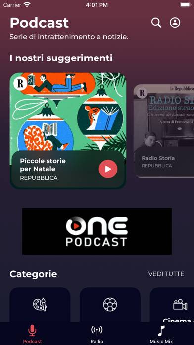 OnePodcast Schermata dell'app #1