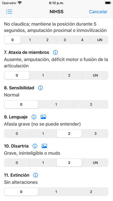 NIHSS Records Captura de pantalla de la aplicación
