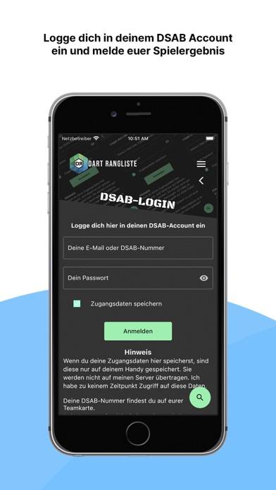 Dart Rangliste App-Screenshot