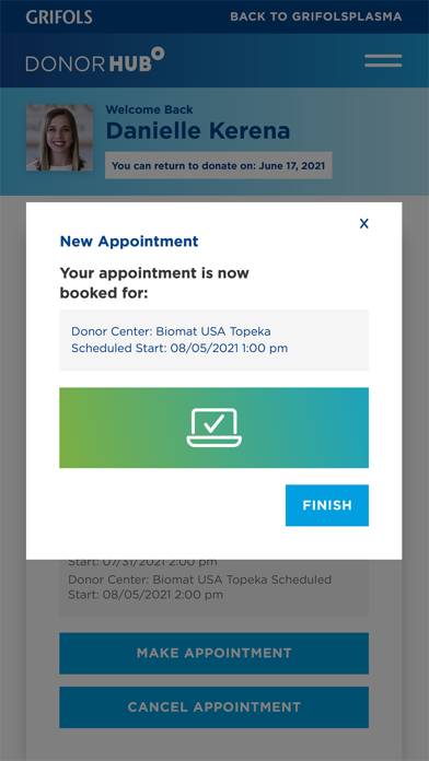 Grifols Plasma Donor Hub App screenshot #1