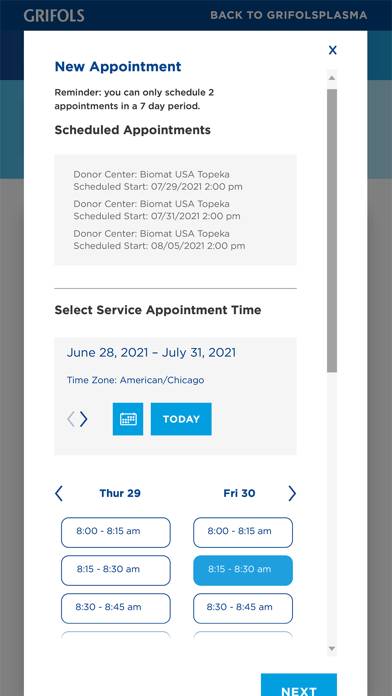 Grifols Plasma Donor Hub App screenshot #2