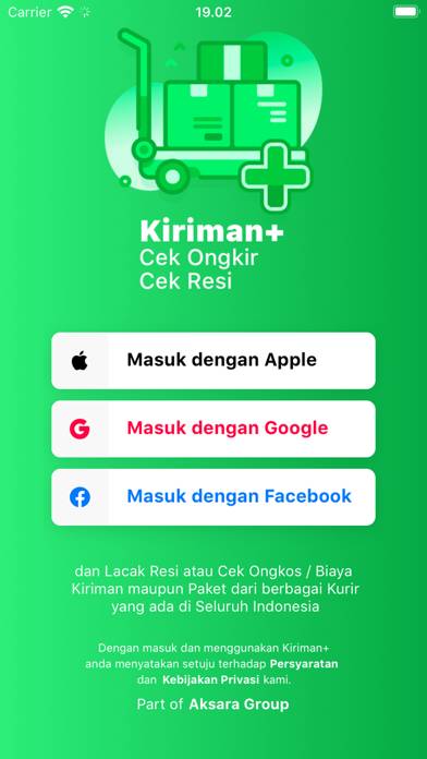 Kiriman plus Captura de pantalla de la aplicación