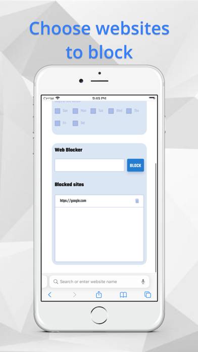 Web Blocker Captura de pantalla de la aplicación
