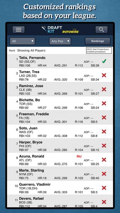 Fantasy Baseball Draft Kit '22 screenshot