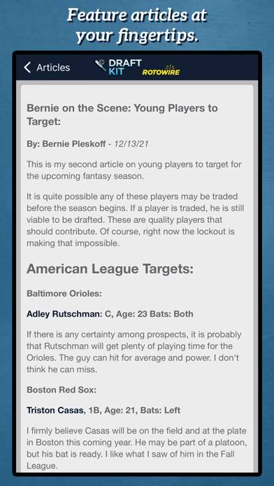 Fantasy Baseball Draft Kit '22 App screenshot #4