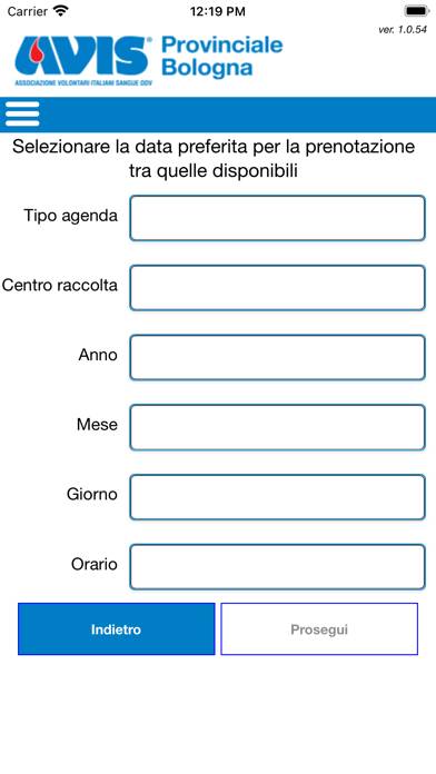 Agenda Prenotazione Bologna Schermata dell'app #2