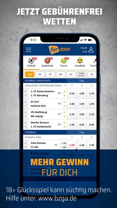 Bet3000 Sportwetten App-Screenshot #1
