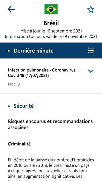 Conseils Aux Voyageurs MEAE Capture d'écran de l'application