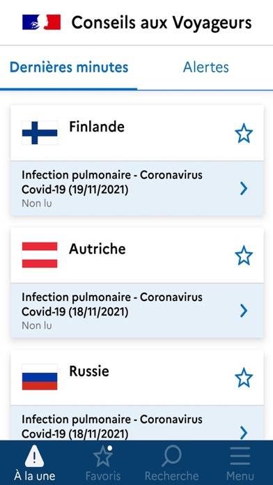 Conseils Aux Voyageurs MEAE Capture d'écran de l'application