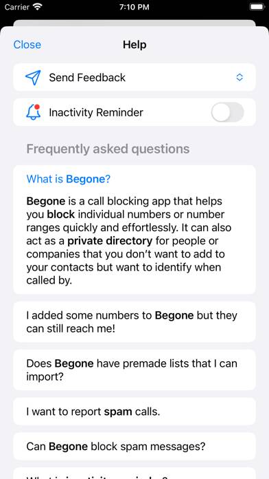 Begone: Spam Call Blocker Capture d'écran de l'application #6