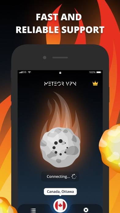 Meteor VPN Schermata dell'app