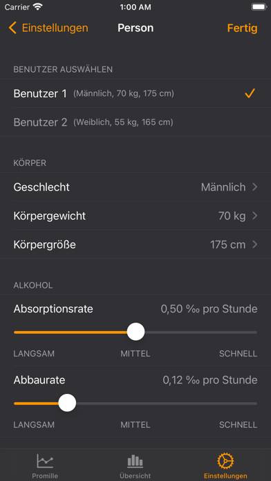 Promille Tracker App-Screenshot #5