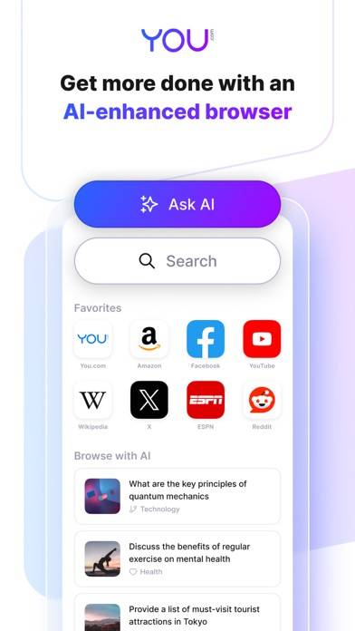 You.com Search and Browse App skärmdump #1