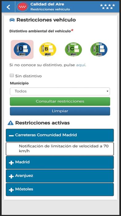 Calidad del Aire Madrid Captura de pantalla de la aplicación