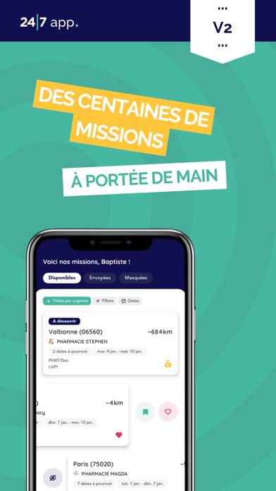 24/7 app. pour les remplaçants capture d'écran