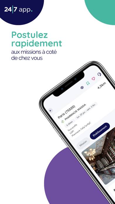 24/7 app. pour les remplaçants Capture d'écran de l'application