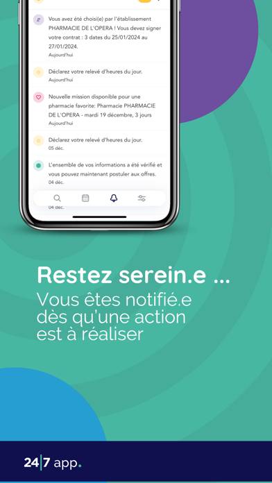 24/7 app. pour les remplaçants Capture d'écran de l'application