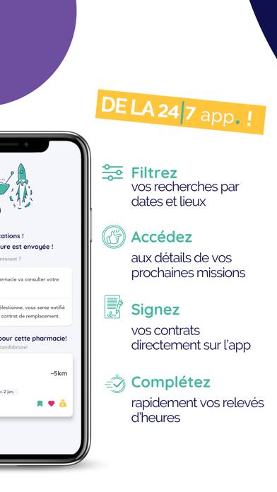 24/7 app. pour les remplaçants Capture d'écran de l'application