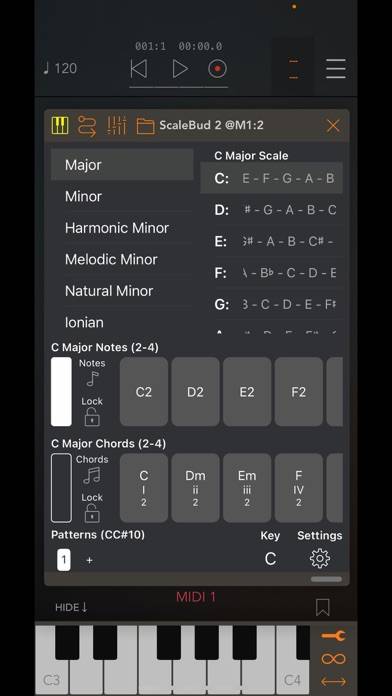 ScaleBud 2 AUv3 MIDI Keyboard capture d'écran