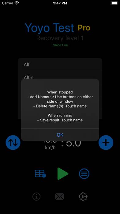 Yoyo Test Pro App screenshot