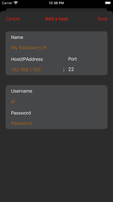 My RPI SSH App screenshot