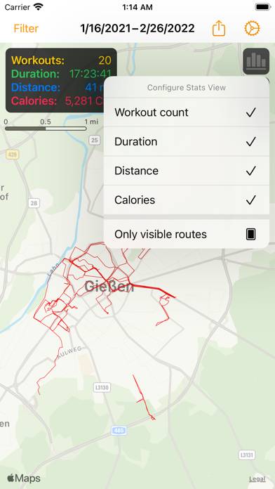 Workout Map Captura de pantalla de la aplicación #2