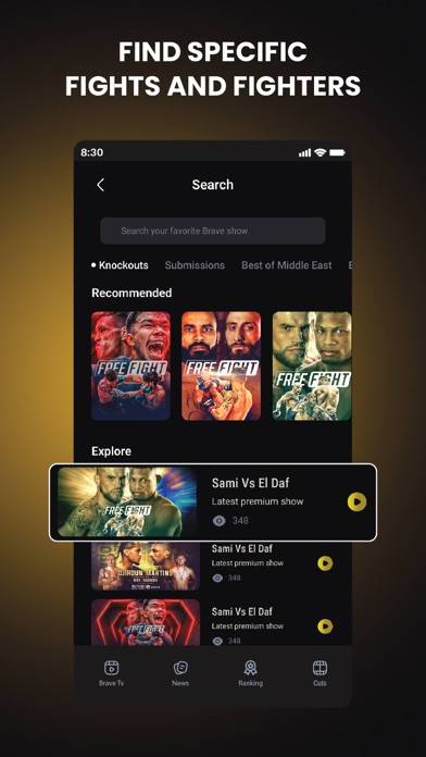 BRAVE TV: MMA Fights & more App screenshot #2