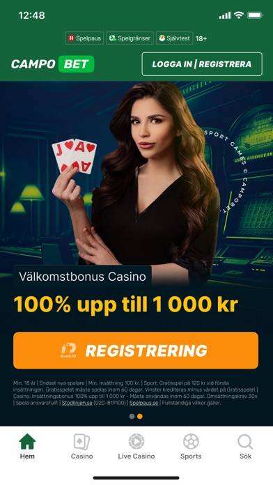 Campobet-Spel på Sport, Casino skärmdump av spelet