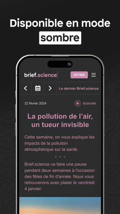 Brief.science Capture d'écran de l'application