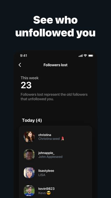 Reports plus Followers Unfollowers Captura de pantalla de la aplicación #2