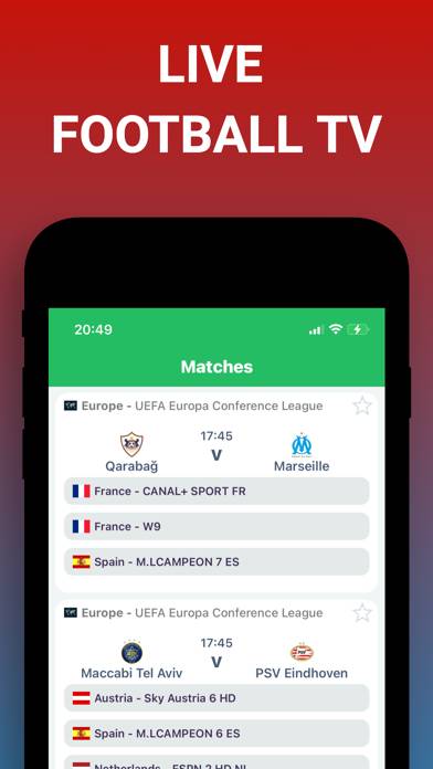 Live Football TV Capture d'écran de l'application #3