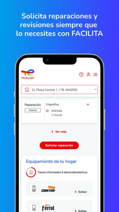 TotalEnergies Clientes Captura de pantalla de la aplicación