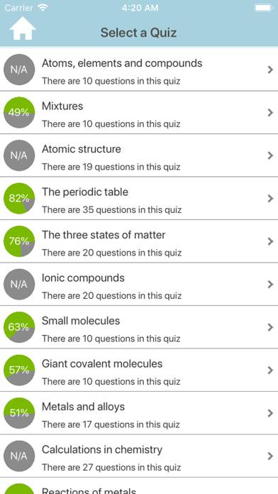 GCSE Chemistry Quiz App screenshot #2