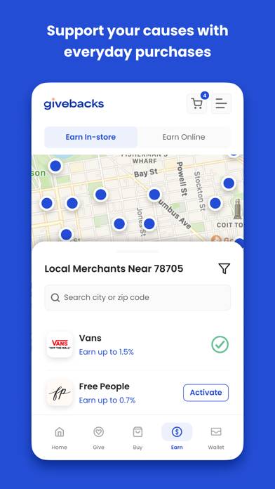 Givebacks App screenshot