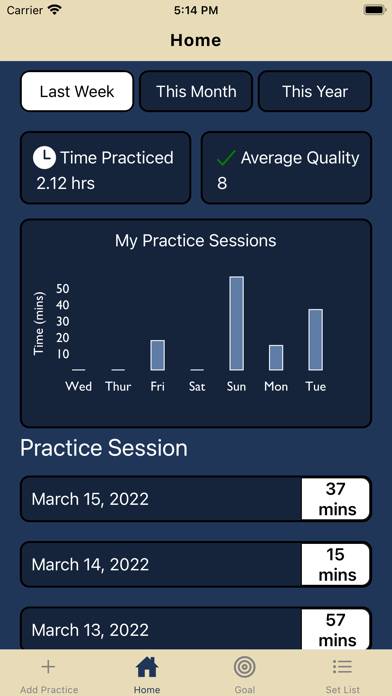 Music Practice: Log & Track App-Screenshot #1