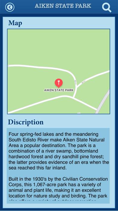 South Carolina State Park App screenshot