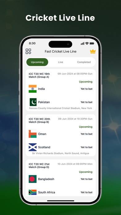 Live Cricket TV Streaming HD Schermata dell'app