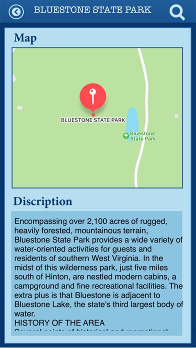 West Virginia In State Parks App screenshot