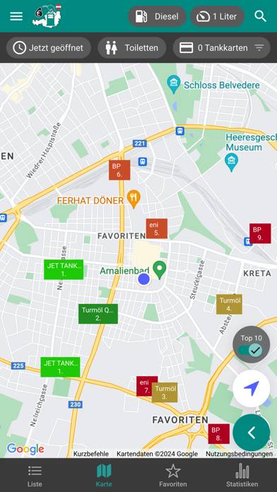 Spritpreise Österreich App-Screenshot