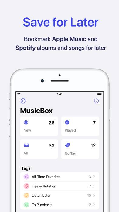 MusicBox: Save Music for Later App screenshot #1
