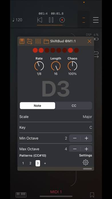 ShiftBud Generative MIDI AUv3 screenshot