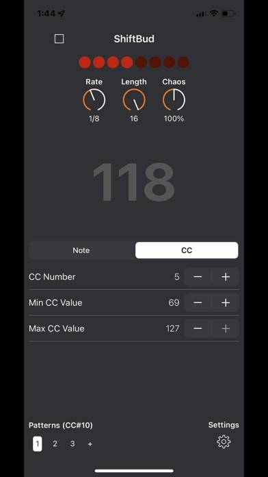 ShiftBud Generative MIDI AUv3 App screenshot