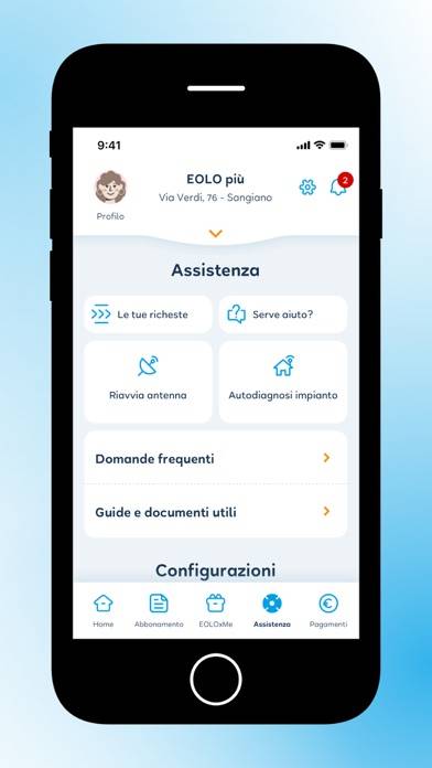 EOLO-app Schermata dell'app
