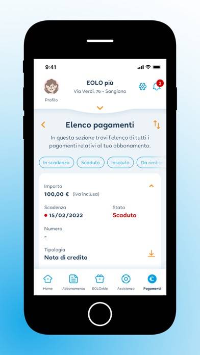 EOLO-app Schermata dell'app