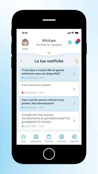EOLO-app Schermata dell'app