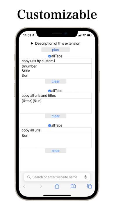 Copy URLs and Titles App screenshot