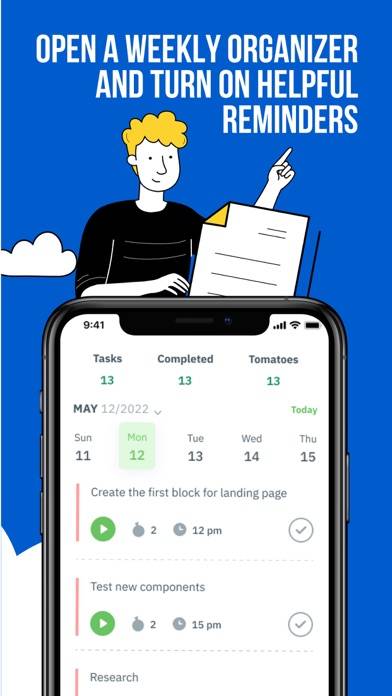 Pomodoro Focus Timer & Planner Schermata dell'app #3